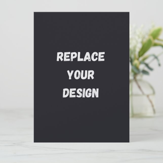 Custom black simple Design Add Photo or Text Menu (Standing Front)