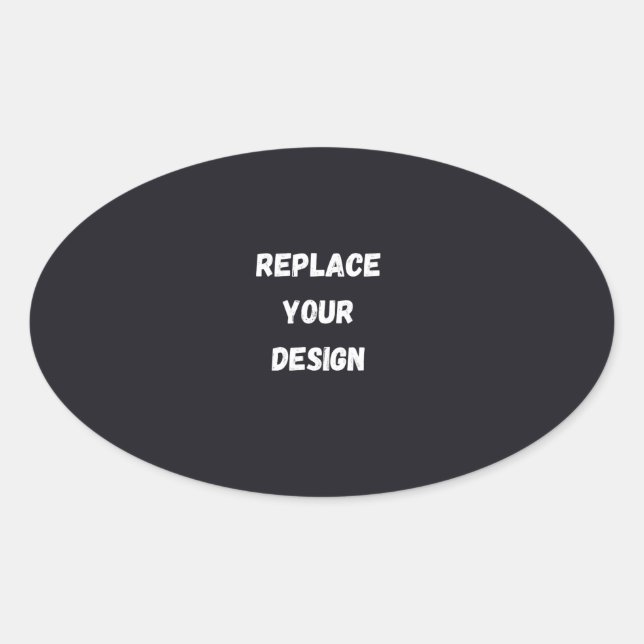 Custom black simple Design Add Photo or Text Oval Sticker (Front)