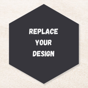 Custom black simple Design Add Photo or Text Paper Coaster