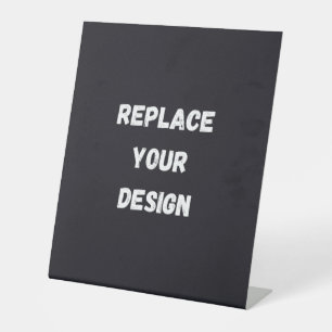 Custom black simple Design Add Photo or Text Pedestal Sign