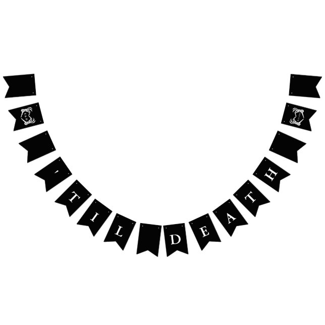 Custom Black Skeleton Decoration Til Death Wedding Bunting (All)