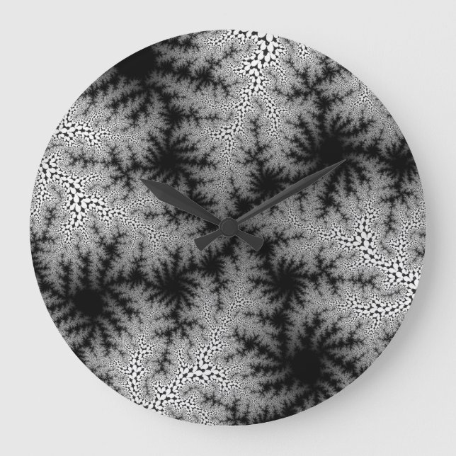Custom Black Smoke Speckle Large Round Wall Clock (Front)