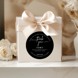 Custom Black Sticker Thank You Label Packaging
