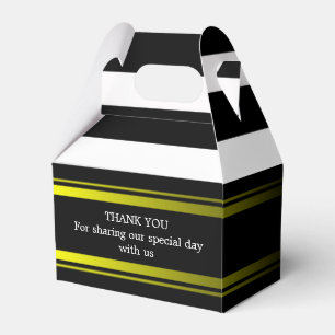 Custom Black Stripes Wedding Gable Favour Box