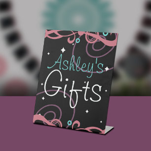 Custom Black Sweet 16 Birthday Pedestal Sign
