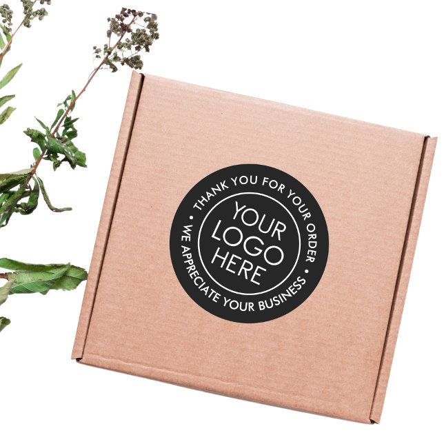 Custom Black Thank You Sticker with Logo (Custom Black Thank You Sticker with Logo)