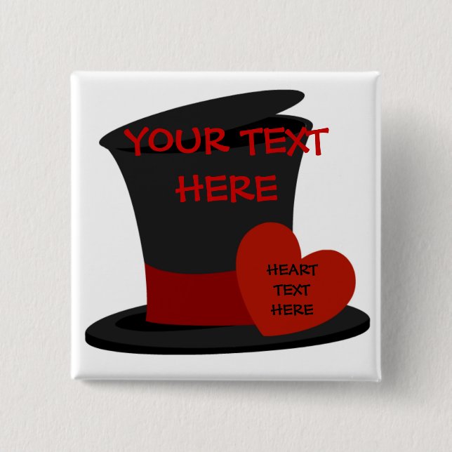 Custom Black Top Hat 15 Cm Square Badge (Front)
