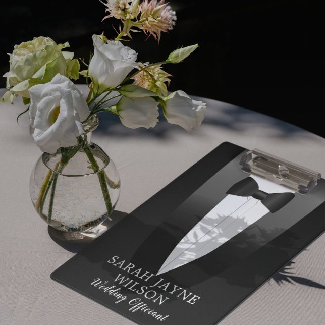 Custom Black Tuxedo Wedding Officiant Clipboard (Creator Uploaded)