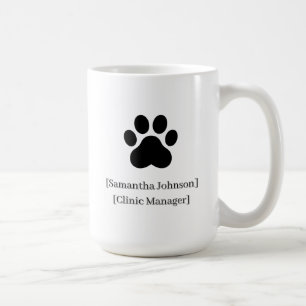Custom Black Vet Staff Mug   Clinic Logo Ready