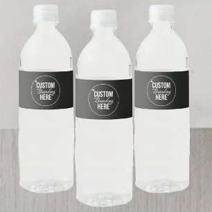 Custom Black Water Bottle Labels For Business