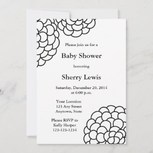 Custom Black & White Baby Shower Invitations