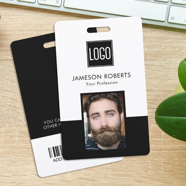 Custom Black & White Business ID Badge (Creator Uploaded)