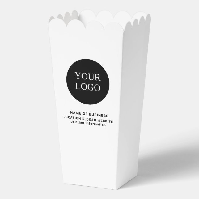 Custom Black & White Business Logo Branded  Favour Box (Front)