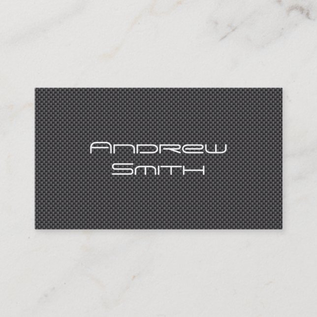 Custom Black & White Carbon Fibre Business Card (Front)