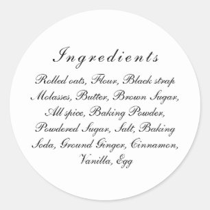 Custom Black & White Chic Ingredients DIY Label