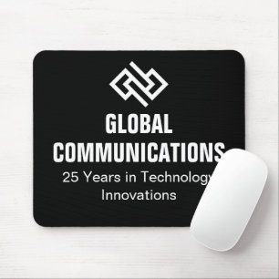 Custom Black White Cyber Security Company Mouse Mat