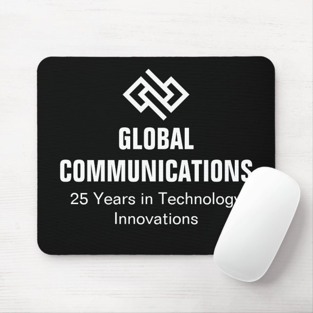 Custom Black White Cyber Security Company Mouse Mat (With Mouse)