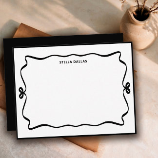 Custom Black/White Doodle Frame Simple Personalise Card