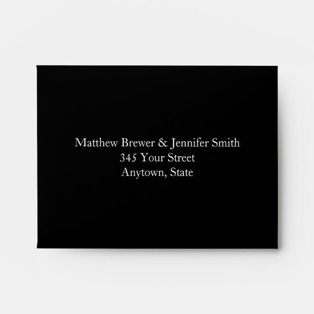 Custom Black & White Envelope with Address (Front)