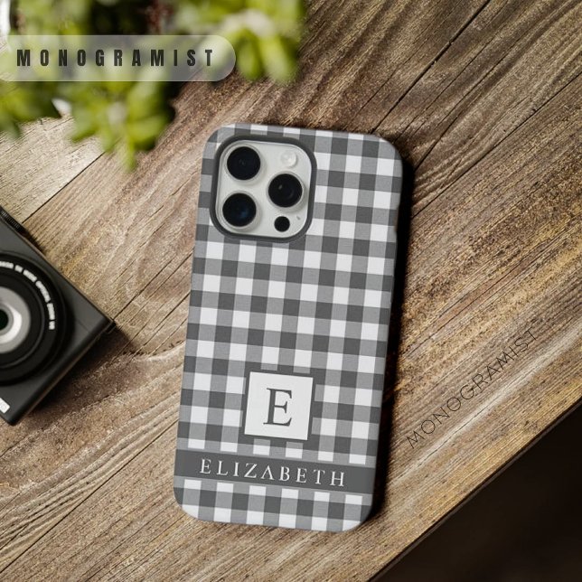 Custom Black White Grey Chequered Pattern iPhone Case (Custom Black White Grey Checkered Pattern iPhone Case
)