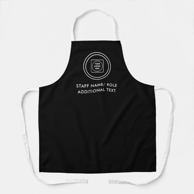 Custom Black & White Logo Design for Business  Apron (Front)