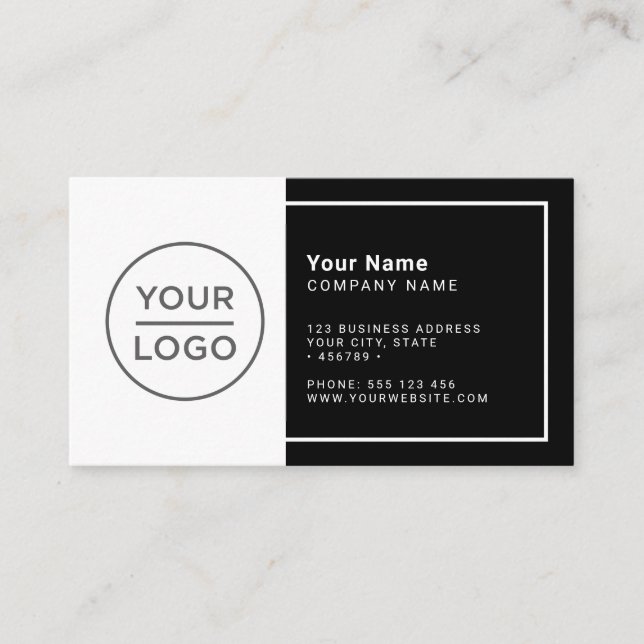 Custom black white modern minimalist any colour business card (Front)