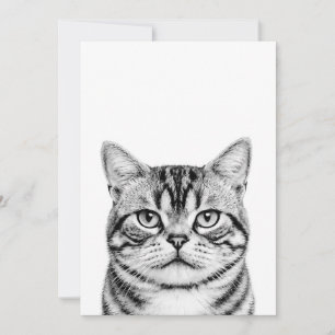 Custom Black & White Pet Portrait Upload Photo Thank You Card