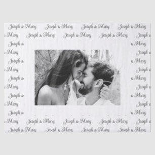 Custom Black & White Photo Wedding Tissue Paper 