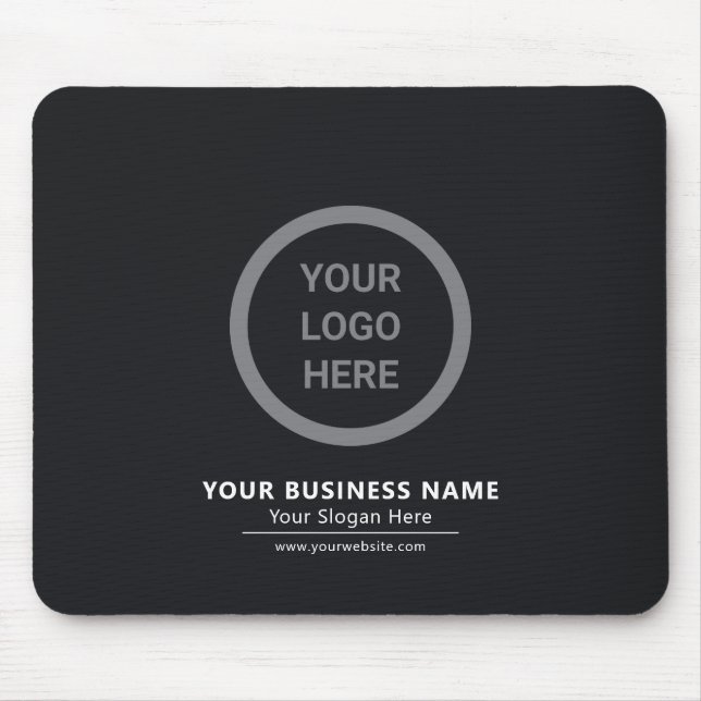 Custom Black & White Professional Business Logo Mouse Mat (Front)