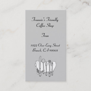Custom Black White Silverware Business Card