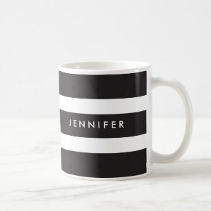 Custom Black & White Striped Mug