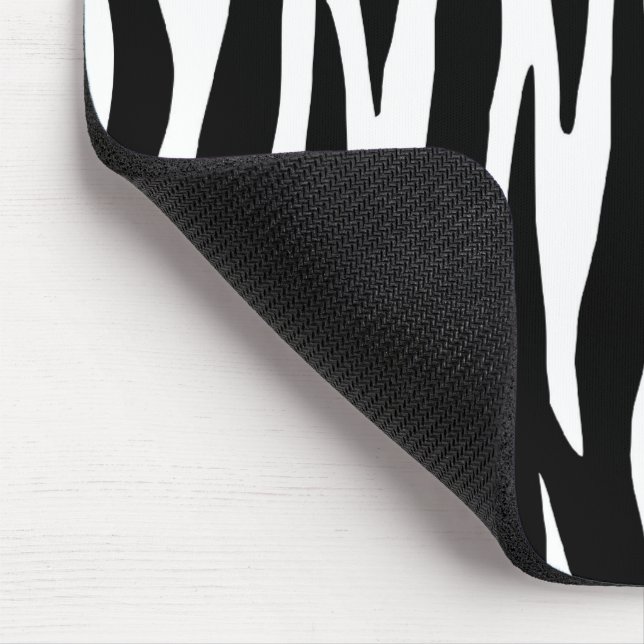 Custom Black White Zebra Mouse Mat (Corner)