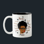 Custom Black Woman Afro Girl  Two-Tone Coffee Mug<br><div class="desc">Custom Black Woman Afro Girl</div>