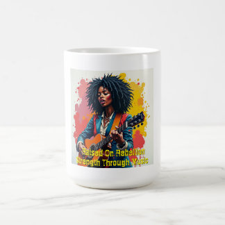 Custom Black Woman Guitarist Art Inspirational Coffee Mug
