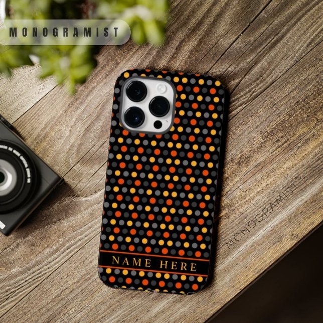 Custom Black Yellow Orange Colour Polka Dot Design Case-Mate iPhone Case (Custom Black Yellow Orange Color Polka Dot Design Case-Mate iPhone Case)