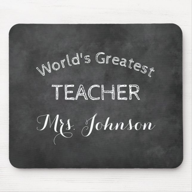Custom blackboard chalkboard school teacher gift mouse mat (Front)