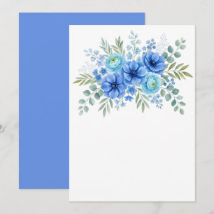 Custom Blank Blue Floral Save The Date