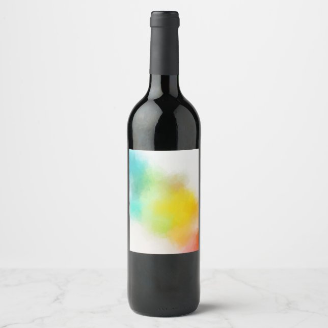 Custom Blank Colourful Pink Red Yellow Orange Blue Wine Label (Front)