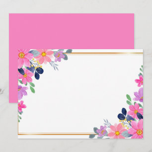 Custom Blank Hot Pink Floral Save The Date