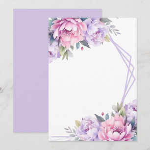 Custom Blank Lavender Pink Floral Save The Date