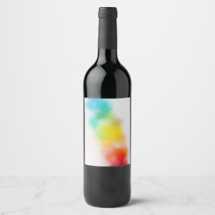 Custom Blank Modern Colourful Pink Red Yellow Blue Wine Label