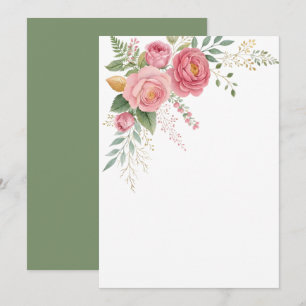 Custom Blank Pink Rose Floral Save The Date