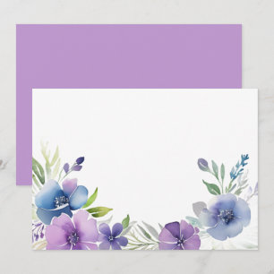 Custom Blank Purple Blue Floral Save The Date