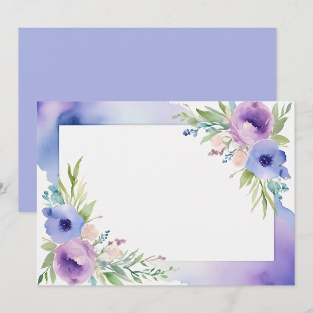 Custom Blank Purple Blue Save The Date (Front/Back)