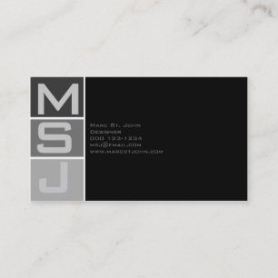 Custom Block Monogram Business Card