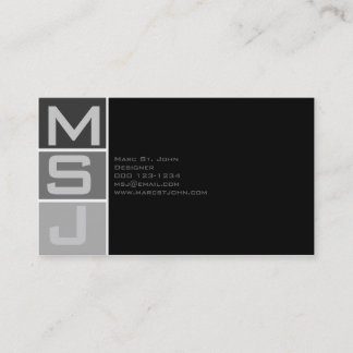 Custom Block Monogram Business Card