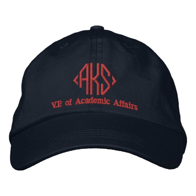 Custom Block Monogram Job Title Embroidered Hat (Front)