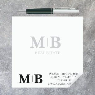 Custom Block Monogram Logo Professional Business Notepad