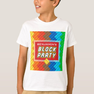 Custom BLOCK PARTY Colourful Bricks Toy Builder T-Shirt