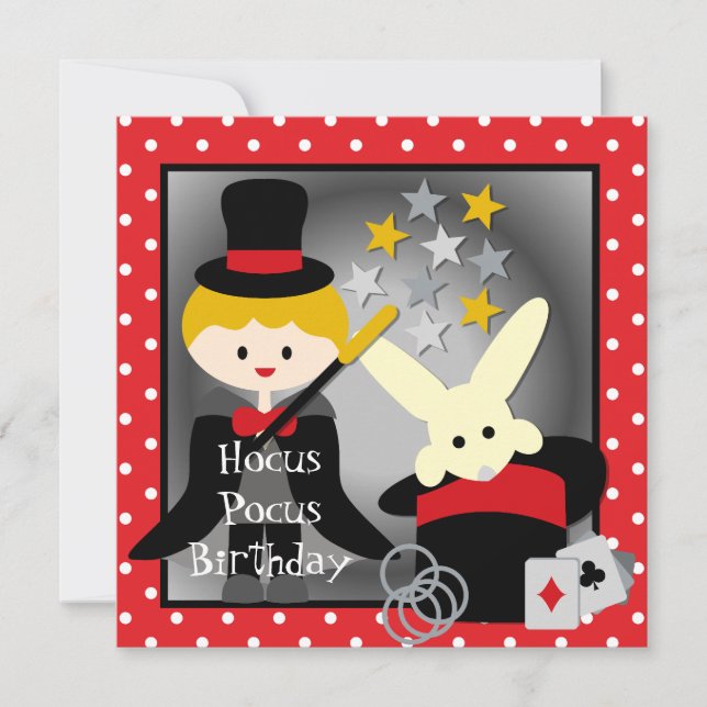 Custom Blonde Boy Hocus Pocus Birthday Invites (Front)